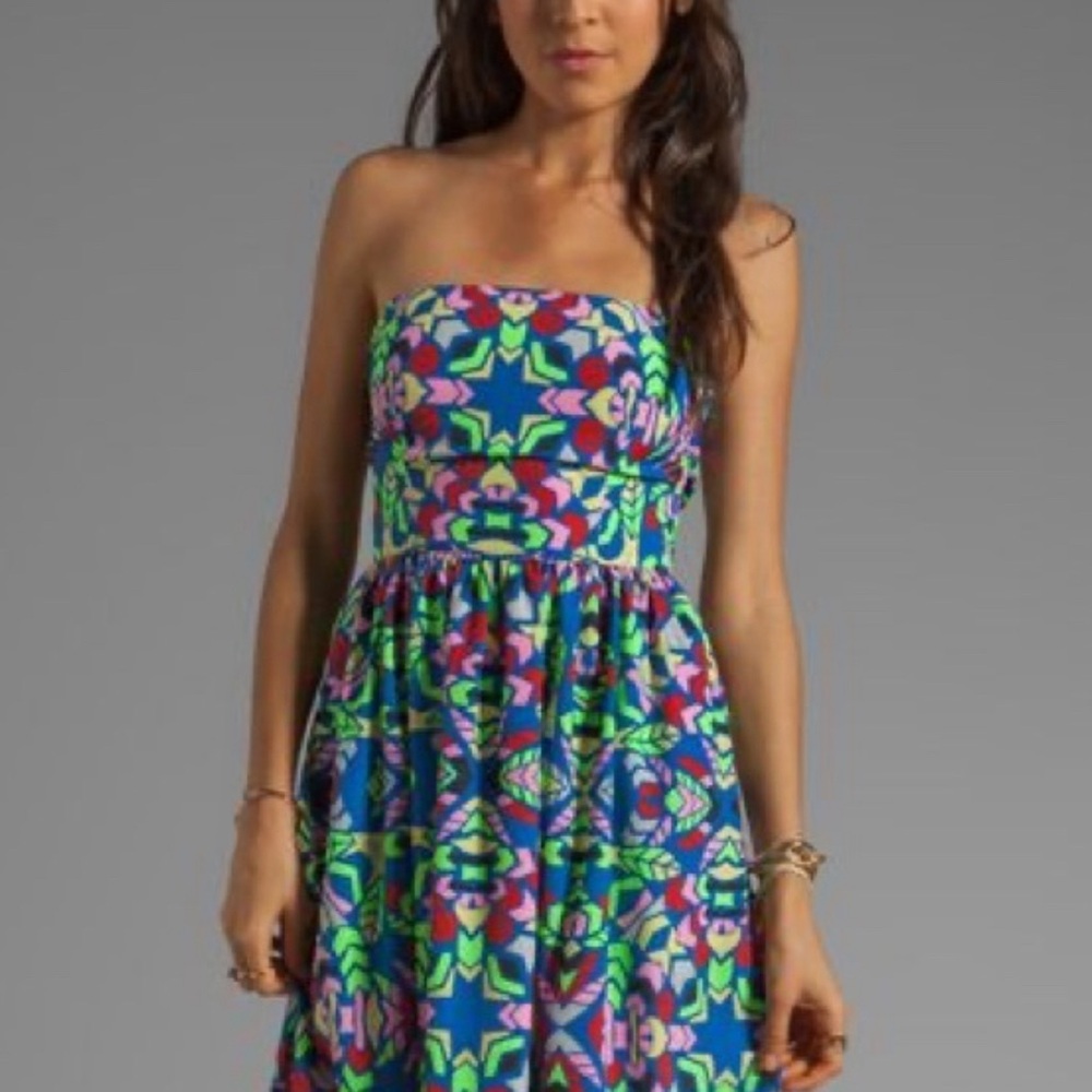 MARA HOFFMAN Aloha geometric strapless sundress, size 0